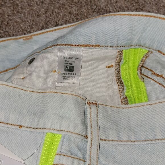 SANDRINE ROSE By Free People Women's Blue Side Zip Distressed Shorts Size 25 NWT - Picture 11 of 14